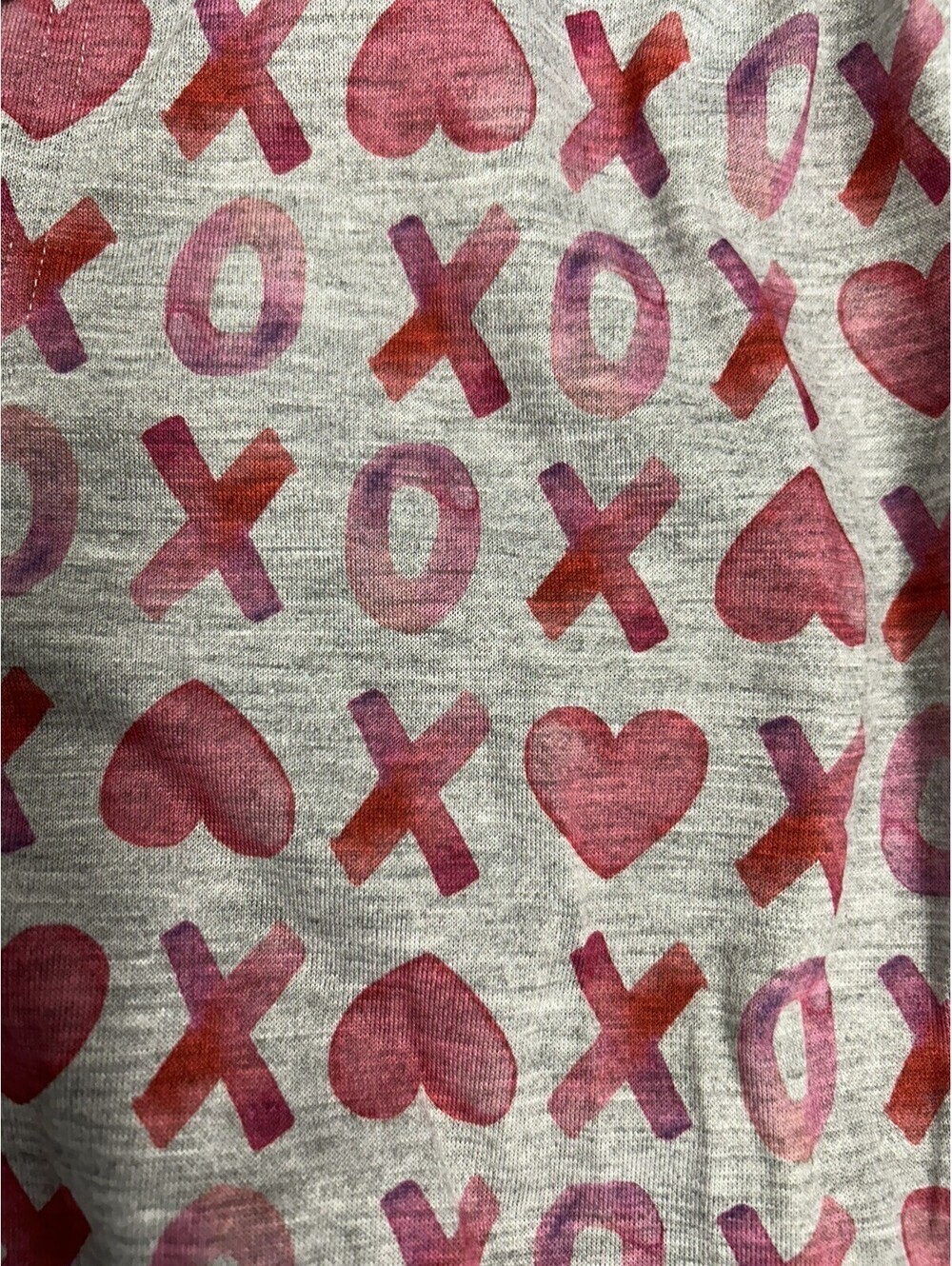 Mens Valentine Pajamas. Gray  With XO Hearts . Brand Hope Wonder. Size XL.  NWT - Picture 4 of 9